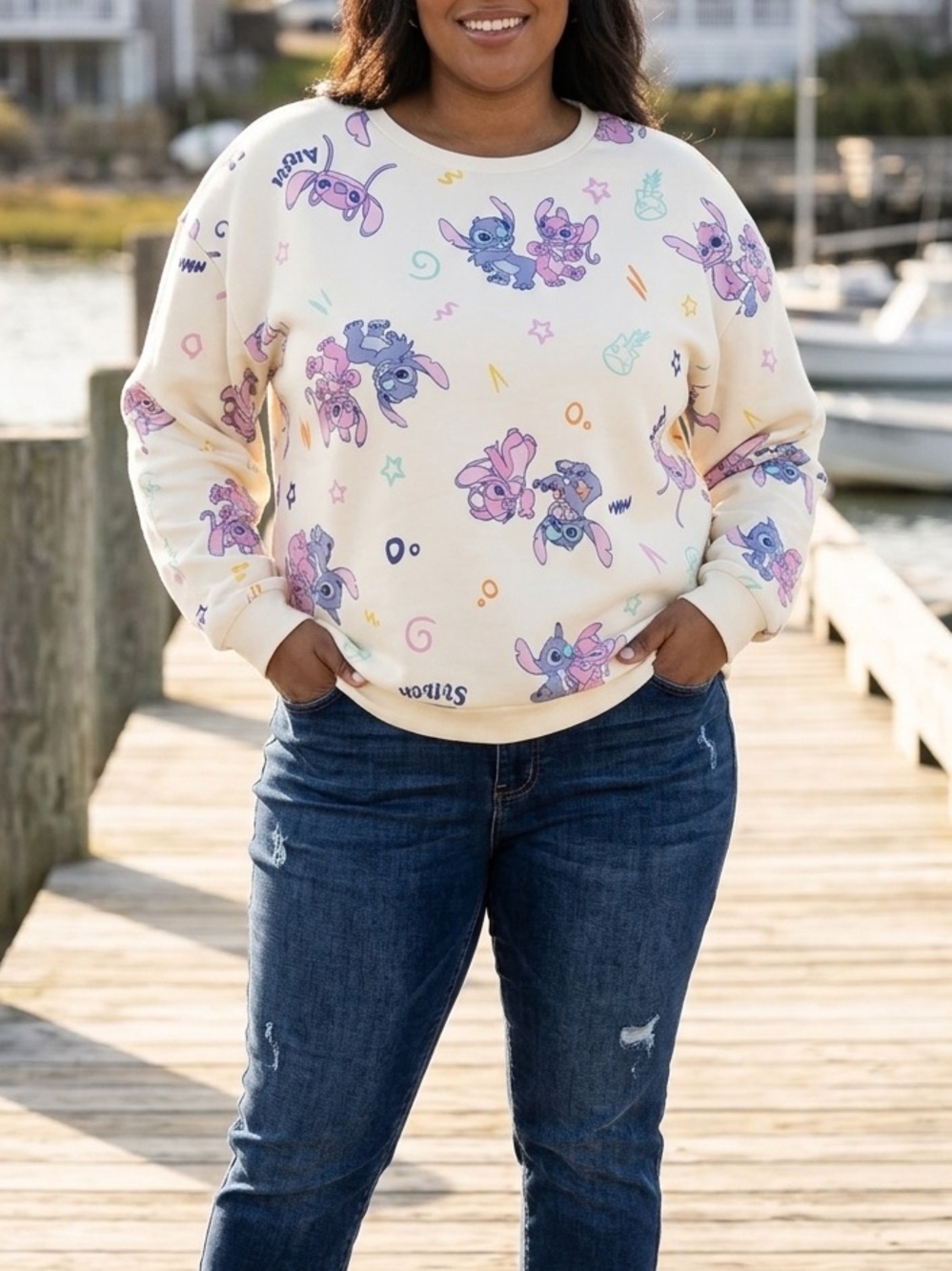 NWOT Disney Lilo & Stitch "Stitch & Angel" Crewneck - Size 1X